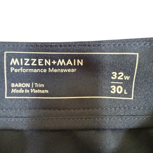 Mizzen+Main Pants Mens Baron Trim Chino 32x30 Navy Performance Stretch Preppy - Picture 5 of 11